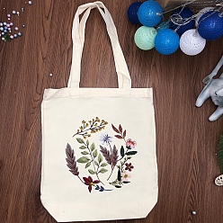 (52) Непрозрачная лаванда Наборы для вышивания своими руками, включая набивную хлопчатобумажную ткань, нитки и иглы для вышивания, круглые пяльцы, разноцветные, 220x200 мм