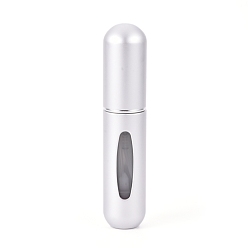 White Portable Mini Spray Bottles, Aluminum Atomizer Shell, Plastic Inner Container, Refillable Atomizer Perfume Bottle, for Traveling, Column, White, 80.8x17mm, Capacity: 5ml(0.17 fl. oz)