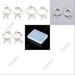 Couleur Mélangete 8pcs 4 styles 304 fermoirs à ressort en acier inoxydable, anneau, couleur mixte, 10~18x2.5~4.5mm, Trou: 2.5mm, 2 pcs / style