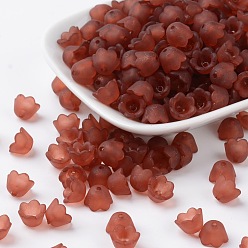 Верблюжий Прозрачные акриловые шарики, Цветок тюльпана, ландыш, матовые, верблюжие, 10x6 мм, отверстие : 1.5 мм