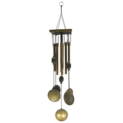 Round Wooden Wind Chimes, with Ally & Iron Accessories, for Home Decoration, Round, 580x95mm