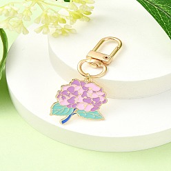 Средняя Орхидея Подвесные украшения из сплава эмали, с поворотными застежками сплава, средне орхидеи, 65 мм, Кулон : 32 мм