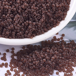 (RR134F) Matte Transparent Dark Topaz Миюки круглые бусины рокайль, японский бисер, 11/0, (rr 134 f) матовый прозрачный темный топаз, 11/0, 2x1.3 мм, отверстие : 0.8 мм, Около 1111 шт / 10 г