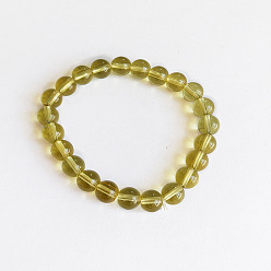 10 8mm Natural Glass Bead Bracelet with Elastic Cord for Women and Men