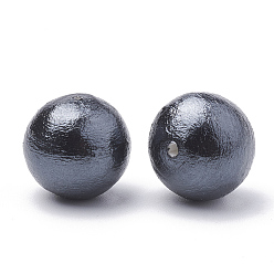 Black Compressed Cotton Pearl Beads, Eco-Friendly, Dyed, Round, Black, 8~8.5mm, Hole: 1.2mm