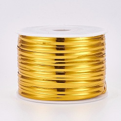 Gold Plastic Wire Twist Ties, with Iron Core, Gold, 4x0.2mm, about 100yards/roll(300 feet/roll)