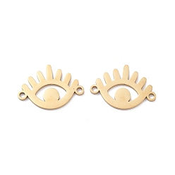 Золотой Ионное покрытие (IP) 304 Подвески с полым соединителем из нержавеющей стали, глазные ссылки, золотые, 13x19x1 мм, отверстие : 1.5 мм