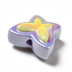 Средний Фиолетовый Двухцветное УФ-покрытие радужных переливающихся акриловых бусин, бабочка, средне фиолетовый, 16.5x20x10.5 мм, отверстие : 2.5 мм