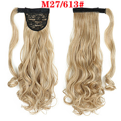 M27/613# Long Wavy Hairpiece with Magic Tape - Natural, Elegant, Ponytail Extension.