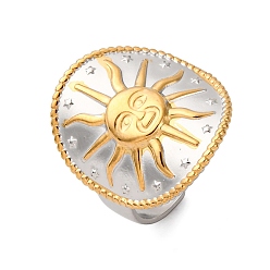 Золотой & Цвет Нержавеющей Стали 304 двухцветные манжетные кольца из нержавеющей стали, ионное покрытие (ip), золотые и нержавеющая сталь цвет, 22 мм