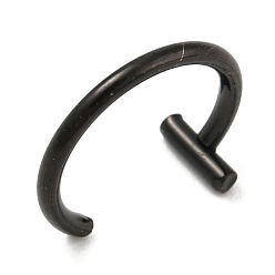 Negro 304 anillos de labio de acero inoxidable joyería piercing, joyería del cuerpo de los pernos prisioneros de la nariz, negro, 8.5x10 mm