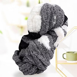 Gray Segment Dyed Arm Knitting Yarn, Super Softee Thick Fluffy Jumbo Chenille Polyester Yarn, for Blanket Pillows Home Decoration Projects, Gray, 20mm, about 29.53 yards(27m)/skein