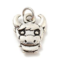 (461) Высокий Металлик Виноград Подвески из тибетского сплава, без кадмия и без свинца, долговечный, Китайские знаки, крупный рогатый скот, 15x11.5x3 мм, отверстие : 3.2 мм