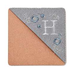 Letter H Embroidery Corner Bookmarks, Personalized Hand Embroidered Bookmark, Flower Felt Triangle Corner Page Marker, for Book Reading Lovers Teachers, Square, Letter.H, 95x95mm