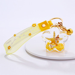 12.Ocean-Yellow Cute Cartoon 5-Star Oil Keychain Candy Ocean Keyring Creative Flower Camera Pendant