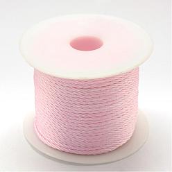 Бледно-Розовый Плетеной нейлоновой нити, розовый жемчуг, 2 мм, около 54.68 ярдов (50 м) / рулон