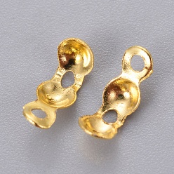 Golden Iron Bead Tips Knot Covers, Golden, 8x4mm, Hole: 1.5mm, Inner Diameter: 3mm