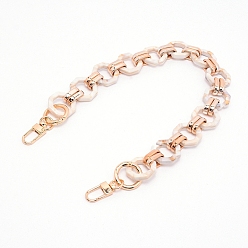 Wheat Acrylic Bag Tape, with Light Gold Alloy Swivel Clasps & Spring Gate Rings, Bag Replacement Accessories, Wheat, 46x2.6x1.1cm