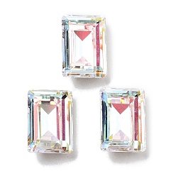 Light Crystal AB K 9 кабошоны из стеклянного страза, задние и задние, прямоугольные, свет кристалл AB, 14x10x5.5 мм