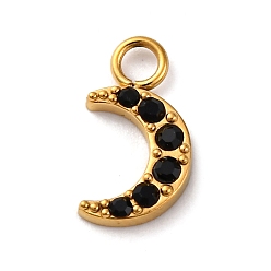 Реактивный Самолет 304 из нержавеющей стали горный хрусталь подвески, ионное покрытие (ip), луна, реальный 14 k позолоченный, струя, 13.5x7.5x2 мм, отверстие : 2.4 мм