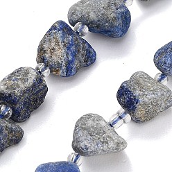 Lapis Lazuli Natural Lapis Lazuli Beads, Rough, Nuggets, 13~23x12~16x6~13mm, Hole: 1mm, about 11~13pcs/strand, 7.44''(18.9cm)~7.99''(20.3cm)