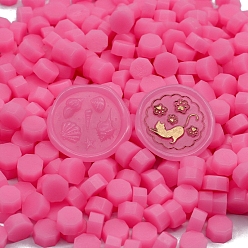 Deep Pink Sealing Wax Particles, for Retro Seal Stamp, Octagon, Deep Pink, Packing: 125x90mm