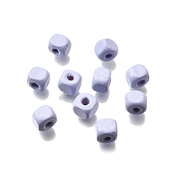 лаванда Спрей окрашены деревянные бусины, квадратный, лаванда, 6x6x6 мм, отверстие : 1.6~2 мм