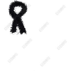 Черный Волокнистый верх для декорированных вручную аксессуаров из искусственной шерсти, чёрные, 80 мм, 4м / комплект