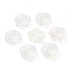 Clear AB Transparent Acrylic Beads, AB Color, Flower, Clear AB, 23.5x24x9mm, Hole: 1.7mm