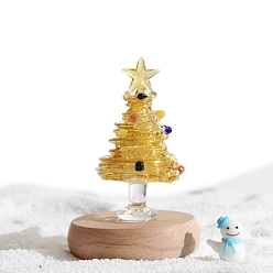 Goldenrod Christmas Tree Lampwork Display Decorations, for Home Decoration, Goldenrod, 50mm