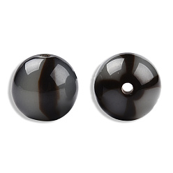 Gray Opaque Resin Beads, Round, Gray, 16mm, Hole: 3mm