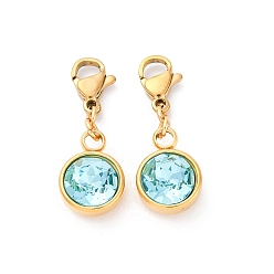 Свет Азора Ионное покрытие (ip) 304 подвески из нержавеющей стали со стразами, застежка когтя омара, свет Azore, 27 мм