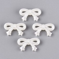 Marfil Cuentas de imitación de perlas de plástico ccb, bowknot con estrella, blanco cremoso, 17.5x30x9 mm, agujero: 2.5 mm, Sobre 360 unidades / 500 g