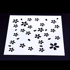 Flower Plastic Impression Mat Mold, Square, Ceramic & Clay Tools, Sakura Pattern, 13x13cm