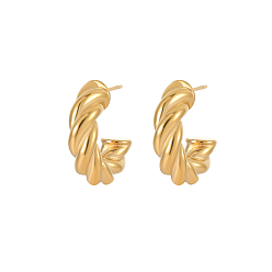 Золотой 304 серьги-витки из нержавеющей стали, золотые, 20.3x5.9 мм