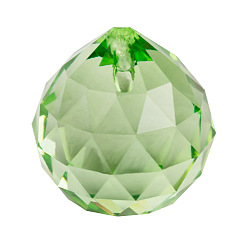 Light Green K9 Glass Pendants, Teardrop, Light Green, 30mm