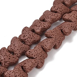 Индийский Красный Бусы из натуральной лавы, окрашенные, бабочка, Индийская красная, 13.5x12x6.5 мм, отверстие : 1 мм, около 35 шт / нитка, 13.78~13.98'' (35~35.5 см)