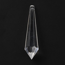 Transparent Transparente Acryl große Anhänger, Träne Reize, facettiert, Transparent, 74x17x17 mm, Bohrung: 1.8 mm