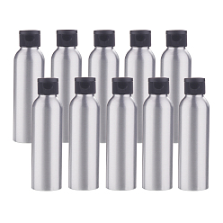 Black 120ml Aluminium Empty Refillable Bottles, with Plastic Flip Cap Lids, for Essential Oils Aromatherapy Lab Chemicals, Black, 14.1x4cm, Capacity: 120ml(4.06 fl. oz)