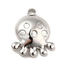 Stainless Steel Color 304 Stainless Steel Pendants, Octopus Charms, Stainless Steel Color, 20x17.5x5mm, Hole: 2mm