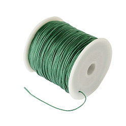 Dark Sea Green Braided Nylon Thread, Chinese Knotting Cord Beading Cord for Beading Jewelry Making, Dark Sea Green, 0.8mm, about 100yards/roll