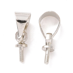 Platinum Brass Screw Eye Pin Peg Bails, For Half Drilled Beads, Platinum, 7x3mm