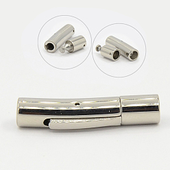Stainless Steel Color 304 Stainless Steel Bayonet Clasps, Stainless Steel Color, 30x6mm, Hole: 4mm
