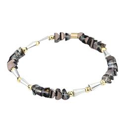 BC405-3 Unique Crystal and Gold Beaded Bracelet for Women - Elegant Handmade Jewelry
