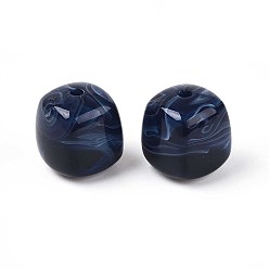 Морской Синий Непрозрачные акриловые бусины, квадратный, Marine Blue, 17x16x16 мм, отверстие : 2.7 мм