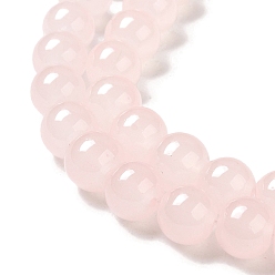 Pink Baking Painted Imitation Jade Glass Round Bead Strands, Pink, 8.5~9mm, Hole: 1.5mm, about 105pcs/strand, 31.8 inch