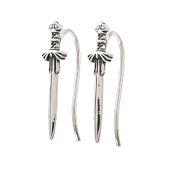 Tool Antique Silver 316 Surgical Stainless Steel Dangle Earrings, Tool, 25x6mm