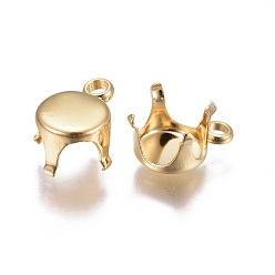 Golden 304 Stainless Steel Rhinestone Claw Charms Settings, Golden, 9.5x8x5.2mm, Hole: 1.6mm