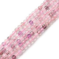 Other Quartz Natural Mixed Quartz Beads Strands, Faceted, Round, 3mm, Hole: 0.5mm, about 121pcs/strand, 15.35 inch(39cm)