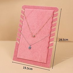Hot Pink Velvet Necklace Display Stands, Jewelry Display Organizer Rack for Necklaces, Rectangle, Hot Pink, 19.5x28.5cm